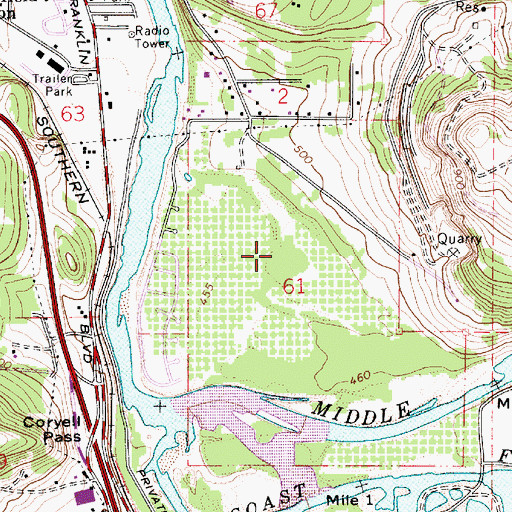 Topographic Map of Dorris Ranch Living History Farm, OR