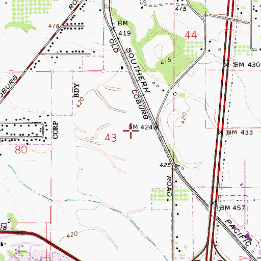 Topographic Map of Crescent City Park, OR