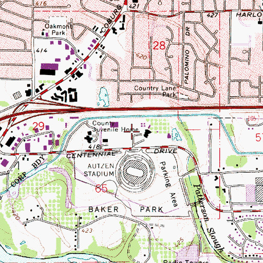 Topographic Map of Lane County Juvenile Court Detention Center, OR