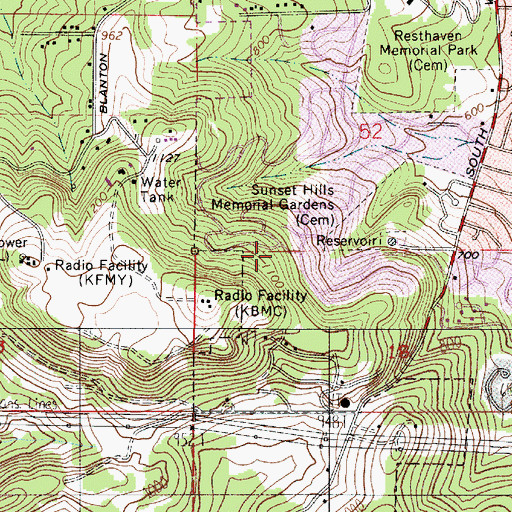 Topographic Map of South Ridge City Park, OR