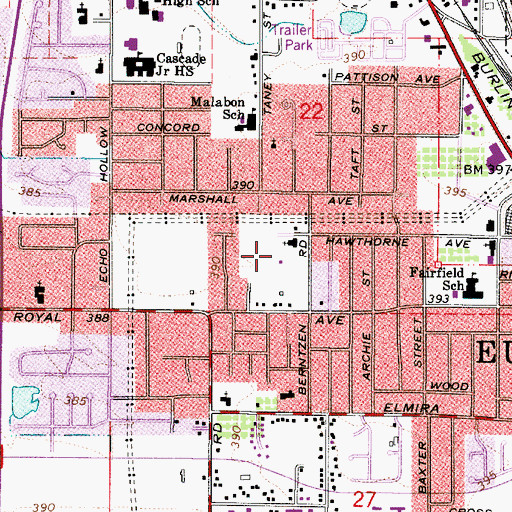 Topographic Map of Petersen City Park, OR