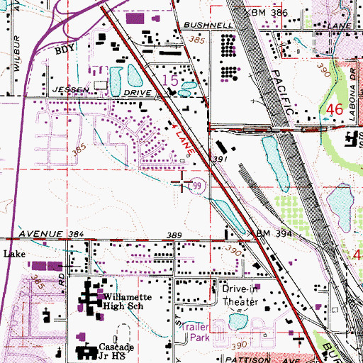 Topographic Map of Empire Park, OR