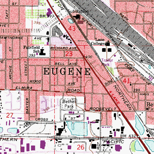 Topographic Map of Gilbert City Park, OR