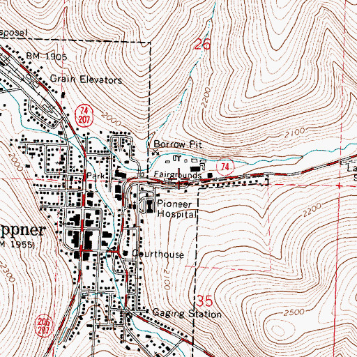 Topographic Map of Morrow County Fairgrounds, OR