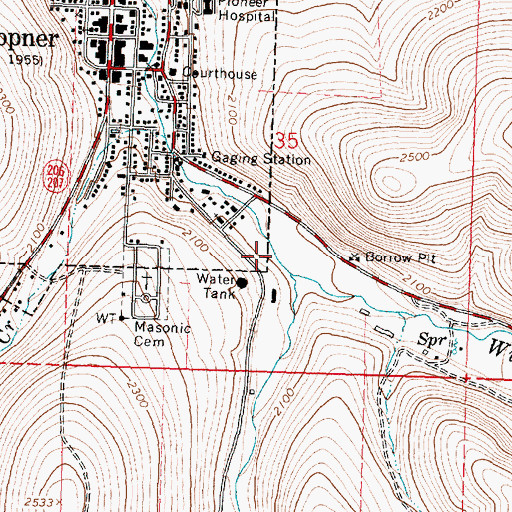 Topographic Map of Willow Creek Dam, OR