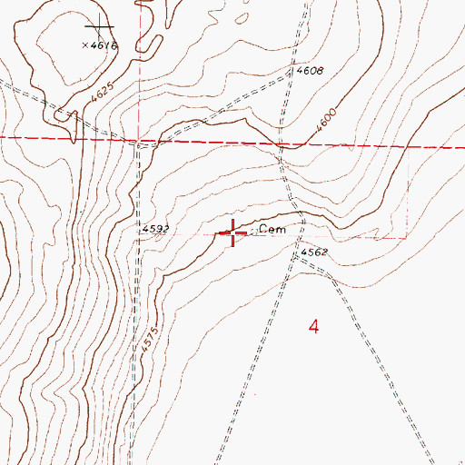 Topographic Map of Rock Creek Cemetery, OR