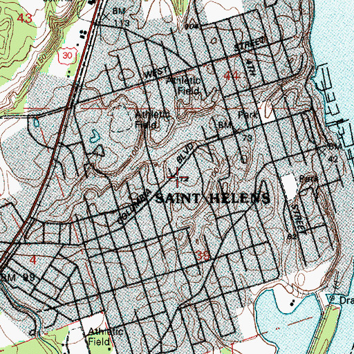 Topographic Map of Lewis and Clark Elementary School, OR