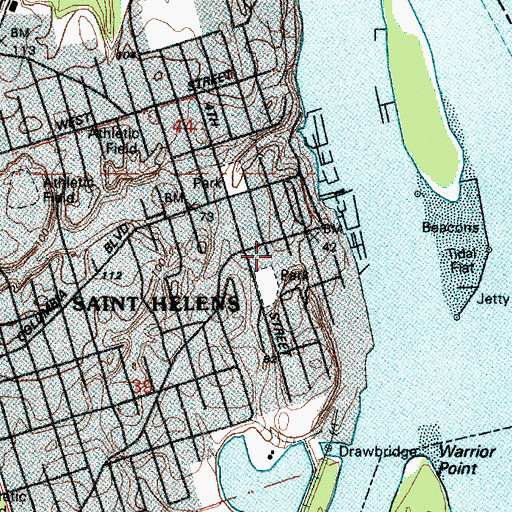 Topographic Map of John Gumm Elementary School (historical), OR