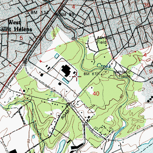 Topographic Map of McCormick Park, OR
