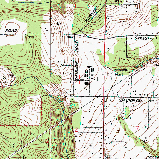 Topographic Map of Columbia County Fair and Rodeo Complex, OR
