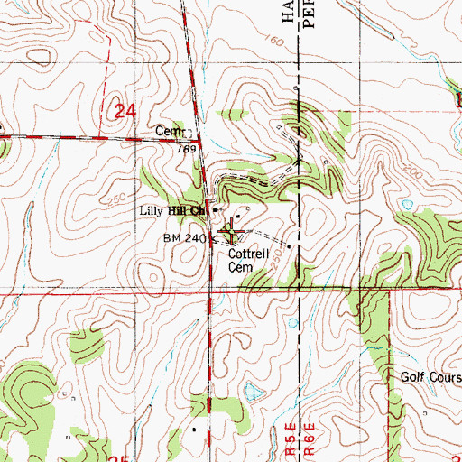 Topographic Map of Cottrell Cemetery, AL