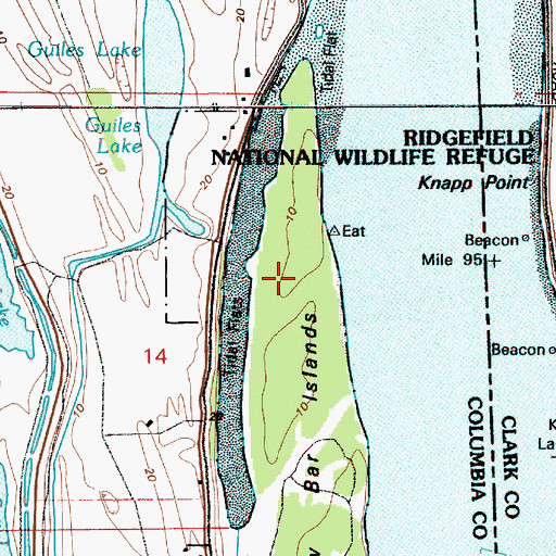 Topographic Map of Griffith Island (historical), OR