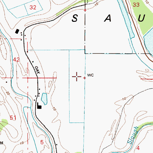 Topographic Map of Little Sturgeon Lake, OR