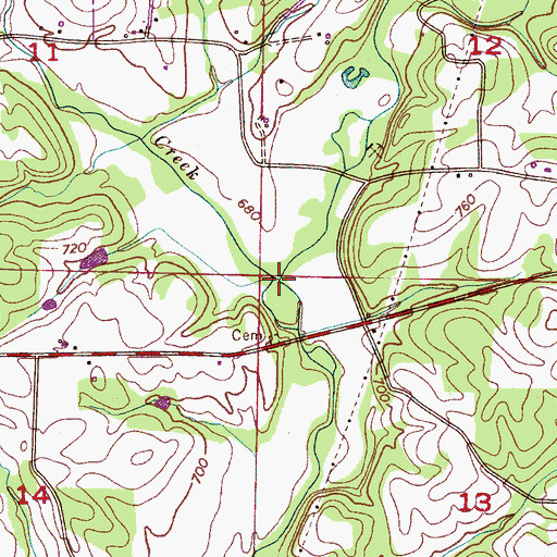 Topographic Map of Cotts Creek, AL