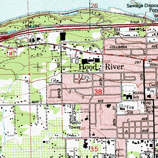 Topographic Map of Mann Park, OR