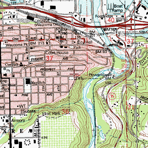 Topographic Map of Wilson Park, OR