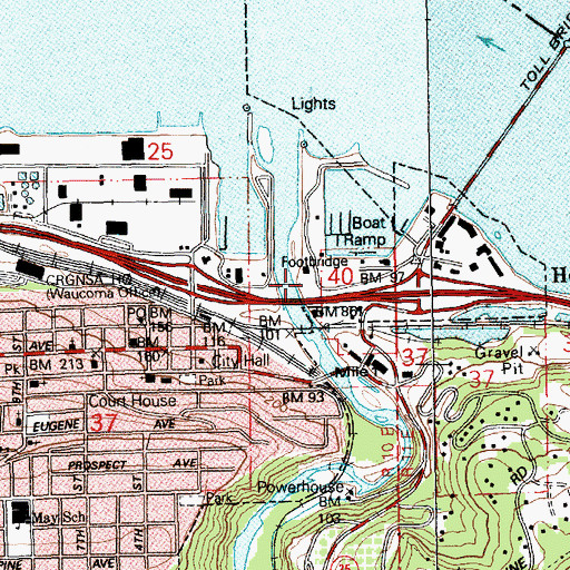Topographic Map of Port Marina Park, OR