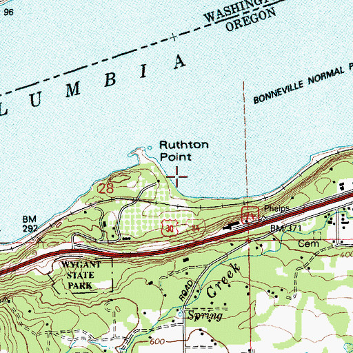 Topographic Map of Ruthton Cove, OR