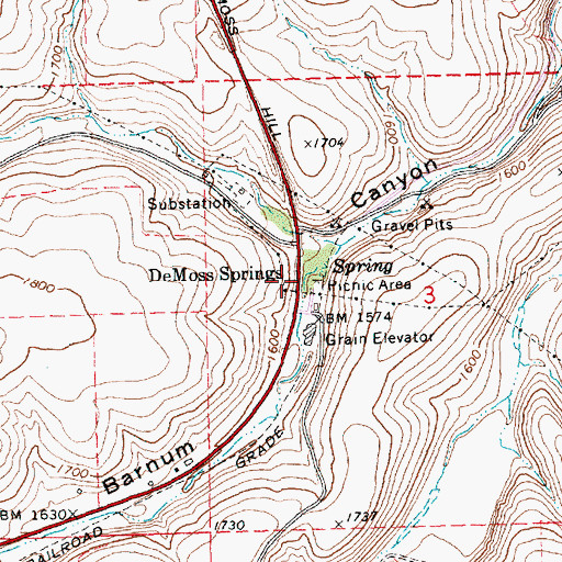 Topographic Map of De Moss County Park, OR