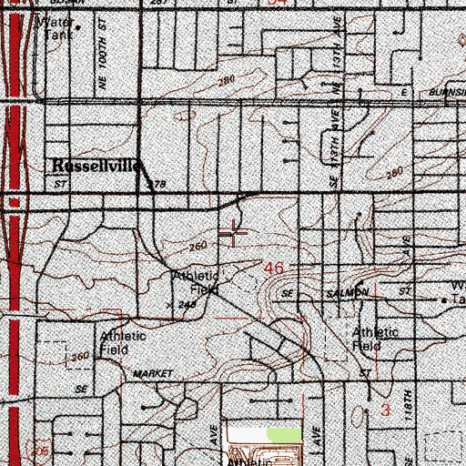 Topographic Map of Floyd Light Middle School, OR