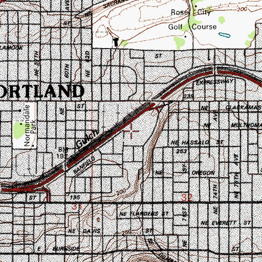 Topographic Map of Donald E Long School, OR