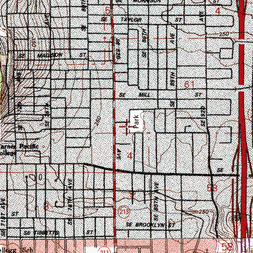 Topographic Map of Harrison City Park, OR