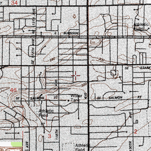 Topographic Map of Midland City Park, OR