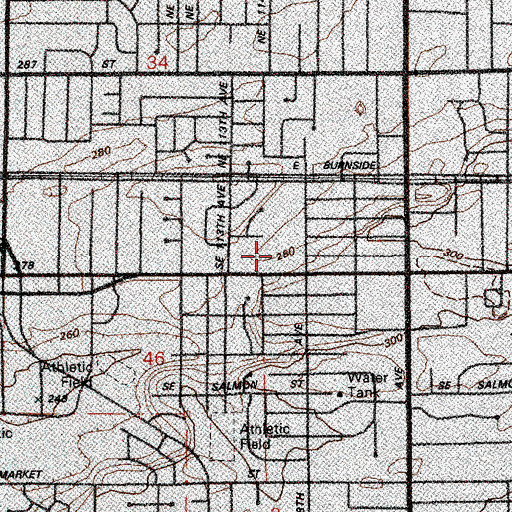 Topographic Map of Ventura City Park, OR