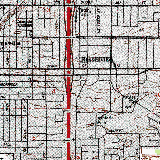 Topographic Map of Berrydale City Park, OR