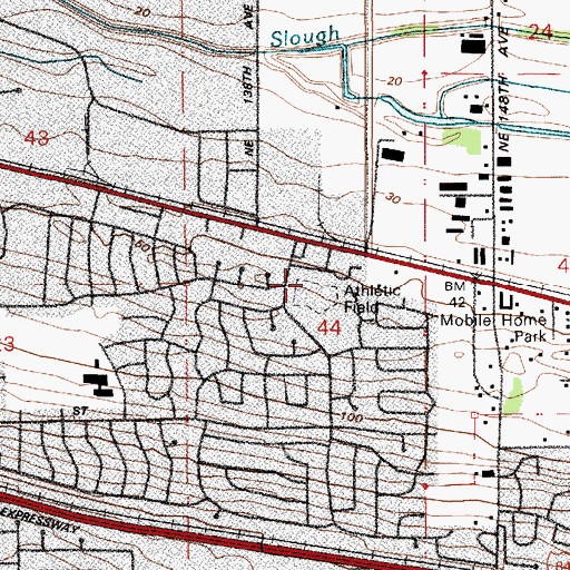 Topographic Map of Strathmore Park, OR