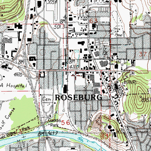Topographic Map of Riverside School (historical), OR