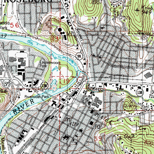 Topographic Map of Deer Creek Park, OR