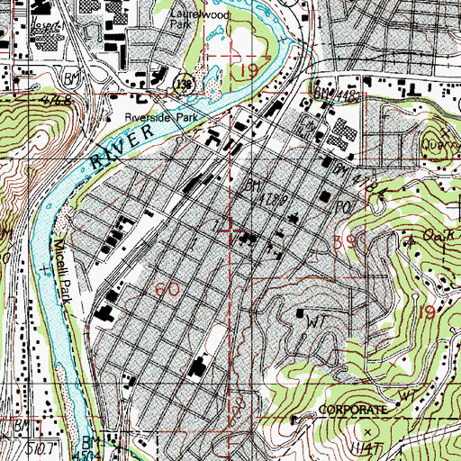 Topographic Map of Eagles Park, OR