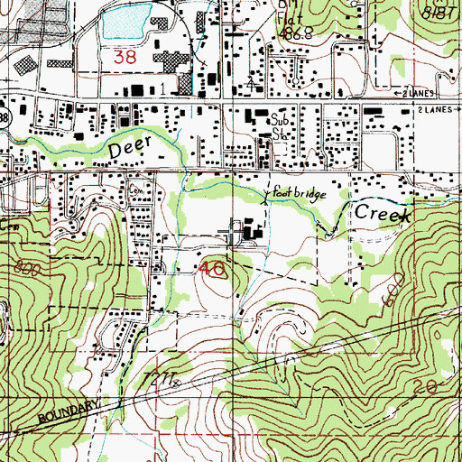 Topographic Map of Eastwood Elementary School, OR