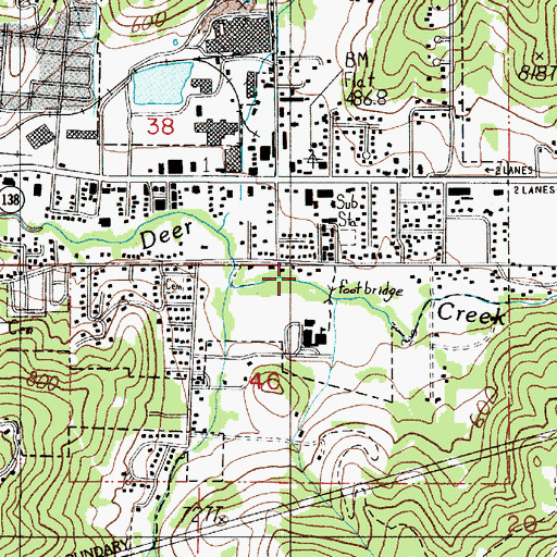 Topographic Map of Eastwood Park, OR