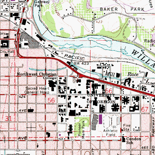 Topographic Map of E and S Crossing (historical), OR