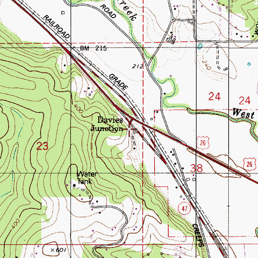 Topographic Map of Davies (historical), OR