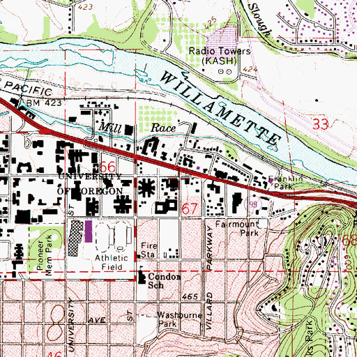 Topographic Map of P E and E Crossing (historical), OR