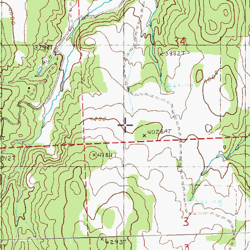 Topographic Map of Prineville Reservoir State Park, OR