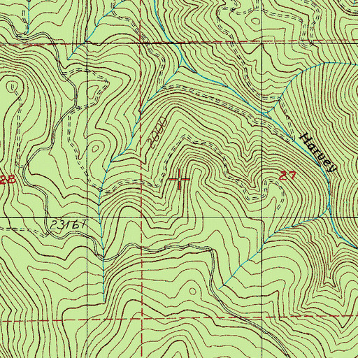 Topographic Map of Harvey Point, OR