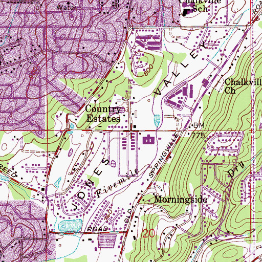 Topographic Map of Country Estates, AL