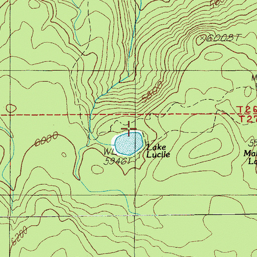 Topographic Map of Lake Lucile Campground (historical), OR