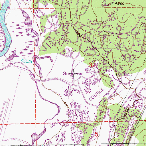 Topographic Map of Sunriver, OR