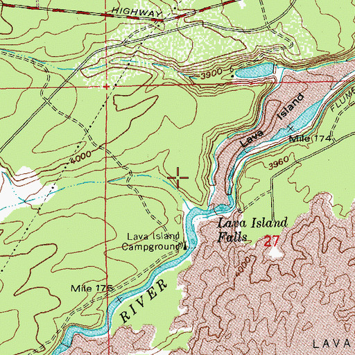 Topographic Map of Lava Island Shelter, OR
