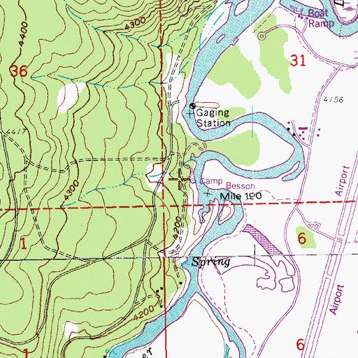 Topographic Map of Besson Camp Recreation Site, OR