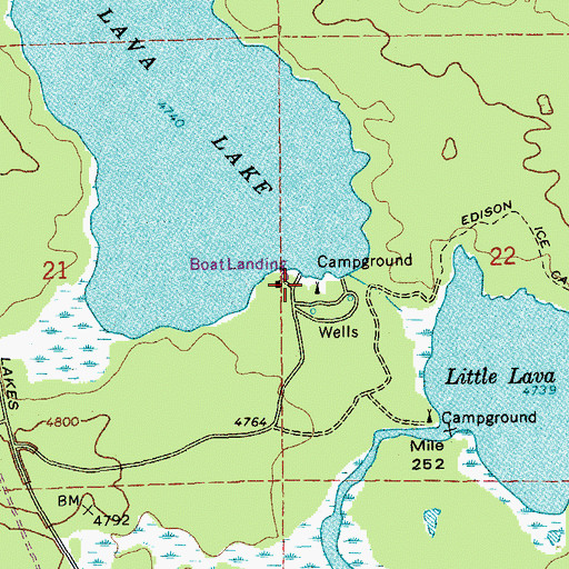 Topographic Map of Lava Lake Recreation Site, OR