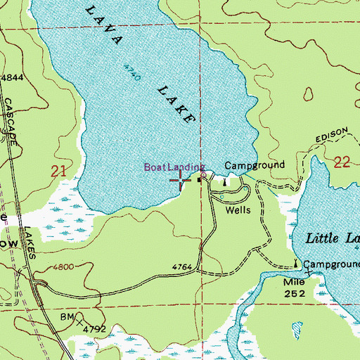 Topographic Map of Lava Lake Resort, OR