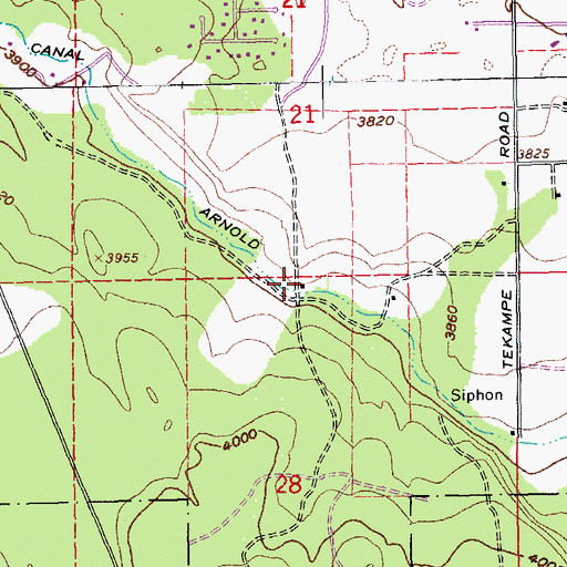 Topographic Map of Blacks Ranch, OR