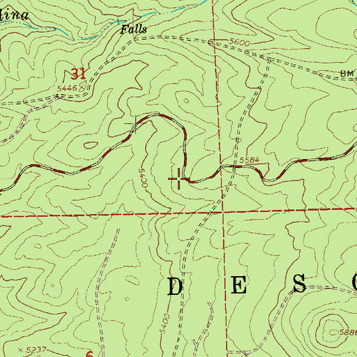 Topographic Map of Ten Mile Sno-Park, OR