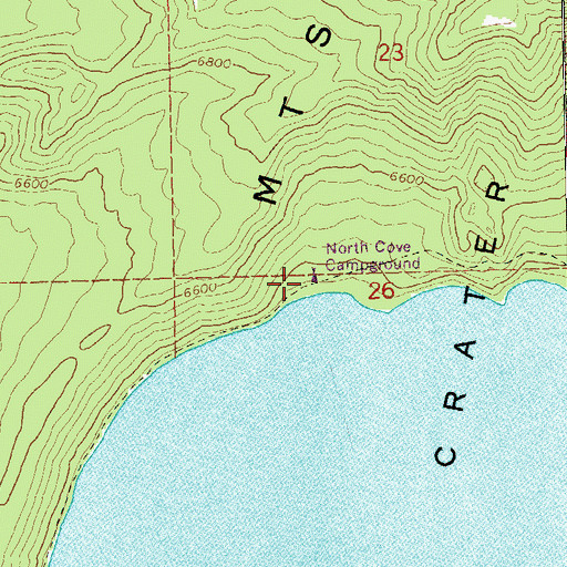 Topographic Map of North Cove Campground (historical), OR